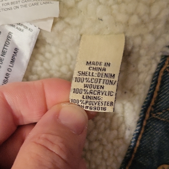 Ruff Hewn Blue Denim Vest with Sherpa Collar Size Medium - Picture 9 of 10